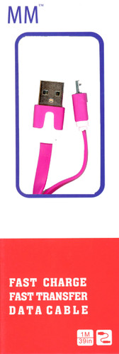 Micro Flat USB Cable Hot Pink (Retail Packaged)