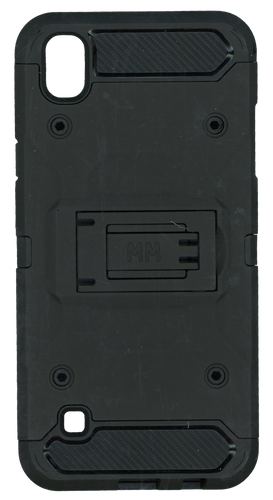 LG Tribute HD MM Silo Rugged Case Black(Tempered Glass Included)