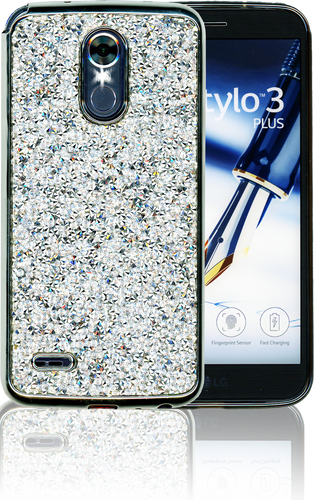 LG Stylo 3 MM Candy Bling Case Silver