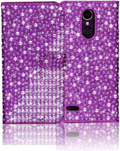 LG K20 PLUS MM Jewel Diagonal Wallet Purple