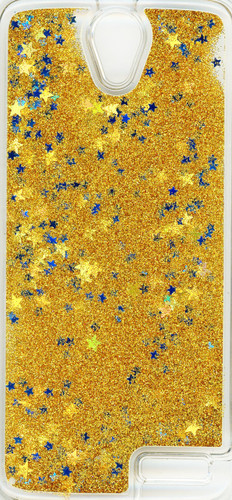 ZTE WARP 7 Water Glitter Cases W Stars Gold
