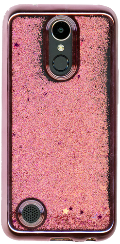 LG K20 PLUS MM Electroplated Water Glitter With Stars Rose Gold