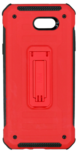 Samasung Galaxy J7(2017) MM Opal Kickstand Case With Credit Card Red(Tempered Glass Included)