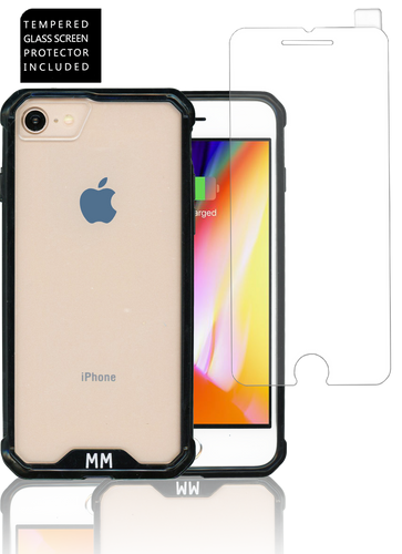 Iphone 7/8 MM Opal Crystal Armor Black (Tempered Glass Included)
