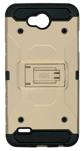 LG X Power 2 MM Silo Rugged Case Gold(Tempered Glass Included)