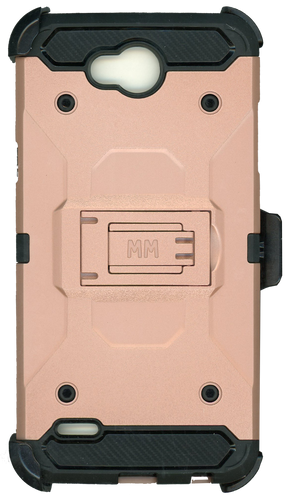 LG X Power 2 MM Silo Rugged Case Rose Gold(Tempered Glass Included)