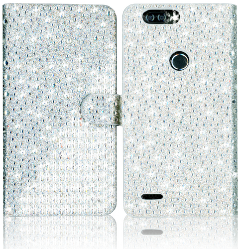 Zte Blade MM Jewel Diagonal Wallet Silver