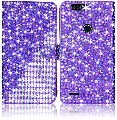 Zte Z982/Blade MM Jewel Diagonal Wallet Purple