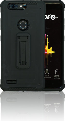 ZTE Blade MM Opal Kickstand Case Black(Full Covered Tempered Glass Included)