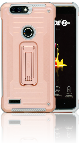 ZTE Blade MM Opal Kickstand Case Rose Gold(Full Covered Tempered Glass Included)