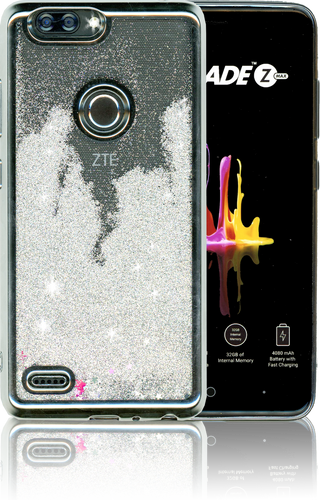 ZTE Blade MM Electroplated Water Glitter Case With Stars Silver