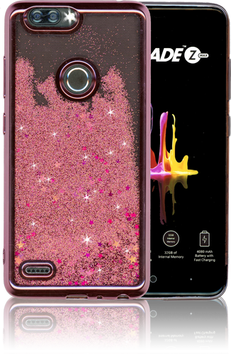 ZTE Blade MM Electroplated Water Glitter Case With Stars Rose Gold