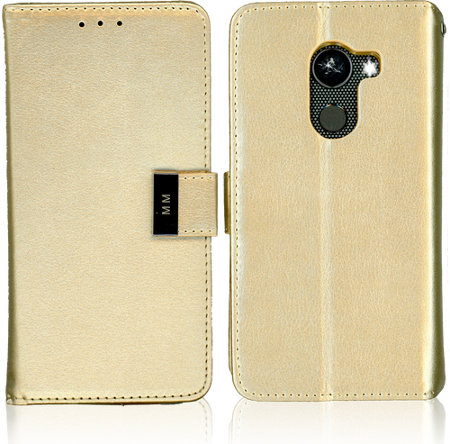 Alcatel A30 Fierce MM Premium Folio Wallet Gold