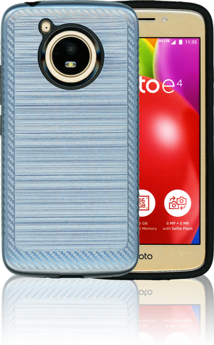 Motorola E4 Carbon Fiber Metal Ink Blue