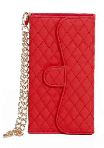 iphone 6 Plus/6S PLUS Quilted Wallet With Chain Red