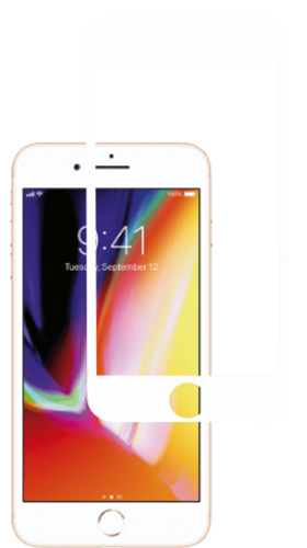 Iphone 7PLUS /8 PLUS 5D Tempered Glass White
