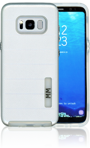 Samsung Galaxy S8 MM Opal Slim Case Silver(Curved Tempered Glass Included)