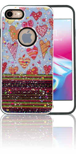 Iphone 7/8 MM 3D Chevron Heart