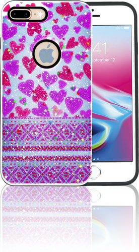 Iphone 7 PLUS/8 PLUS MM 3D Purple Hearts