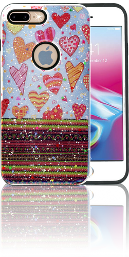 Iphone 7 PLUS/8 PLUS MM 3D Chevron Heart