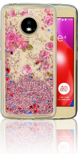 Motorola E4 MM Water Glitter Flowers