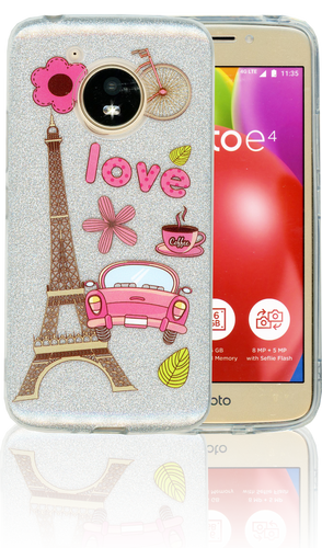 Motorola E4 MM Paris Glitter Hybrid