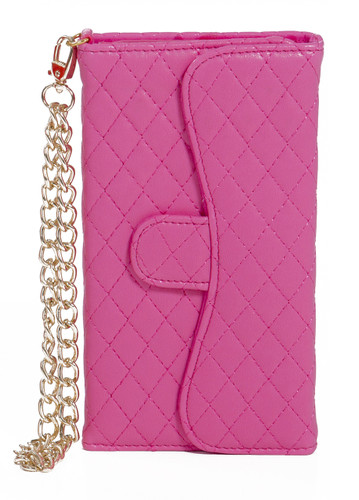 Alcatel Evolve Quilted Wallet With Chain Pink