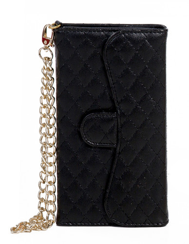 Alcatel Evolve Quilted Wallet With Chain Black
