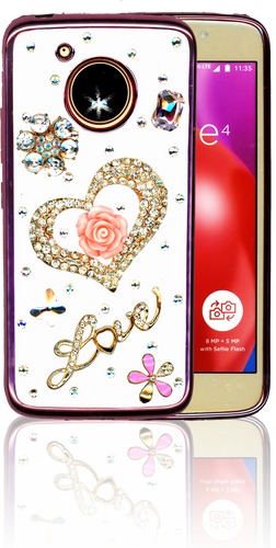 Motorola E4 MM Bling 3D Heart