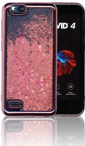 ZTE Tempo X MM Electroplated Water Glitter Case With Stars Rose Gold