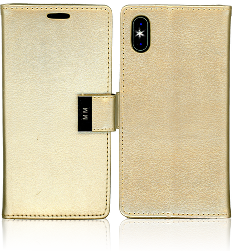 Iphone X MM Premium Folio Wallet Gold