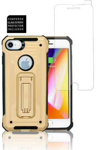IPHONE 8/7 MM Opal Kickstand Case GOLD(Tempered Glass Included)