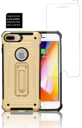 IPHONE 8 PLUS /7 PLUS MM Opal Kickstand Case GOLD(Tempered Glass Included)