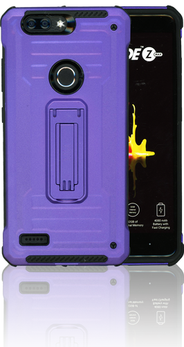 ZTE Blade MM Opal Kickstand Case Purple(Full Covered Tempered Glass Included)