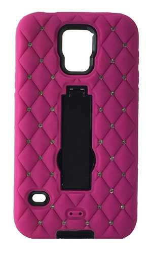 HTC M8 Dual Bling With Kickstand Pink