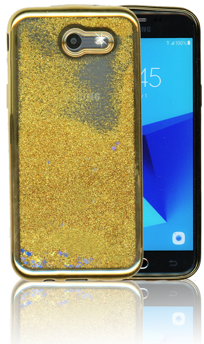 Samsung Galaxy J3 Emerge MM Electroplated Water Glitter Gold