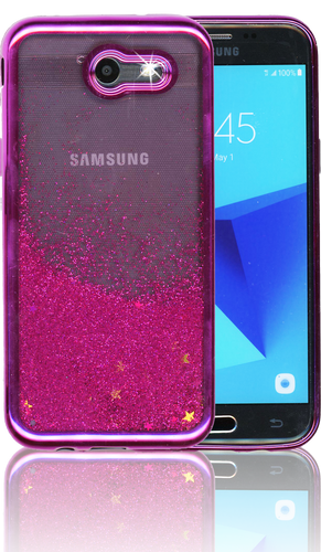 Samsung Galaxy J3 Emerge MM Electroplated Water Glitter Pink