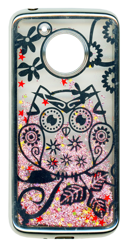 Motorola E4 Electroplated(Silver) Pink(Owl)