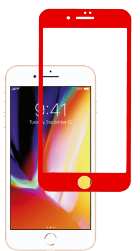 Iphone 7 PLUS/8 PLUS 5D Tempered Glass Red