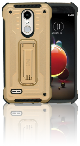 LG Aristo 2 MM Opal Kickstand Gold(Full Covered Tempered Glass Included)