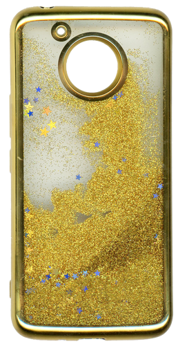 MOTO E4 PLUS MM Electroplated Water Glitter Case With Stars Gold