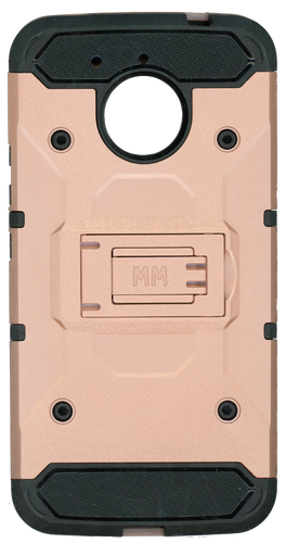 Motorola E4 PLUS MM Silo Rugged Case Rose Gold(Tempered Glass Included)