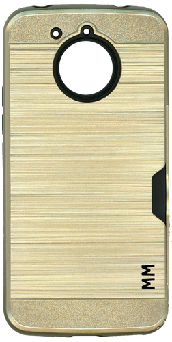 Motorola E4 PLUS MM Slim Dura Case Metal Finish With Card Holder Gold