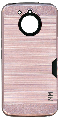 Motorola E4 PLUS MM Slim Dura Case Metal Finish With Card Holder Rose Gold