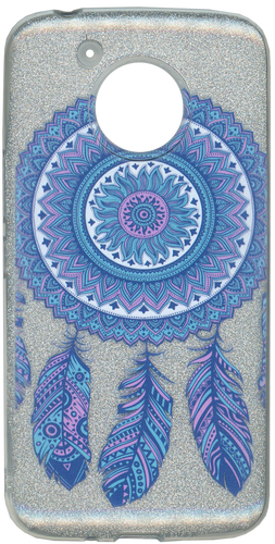 Motorola E4 PLUS MM Feathers Glitter Hybrid