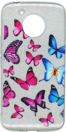 Motorola E4 PLUS MM Butterfly Glitter Hybrid