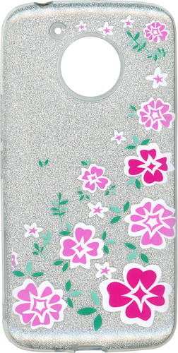 Motorola E4 PLUS MM Flowers Glitter Hybrid