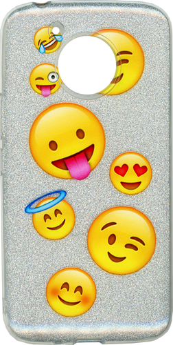 Motorola E4 PLUS MM Emoji Glitter Hybrid