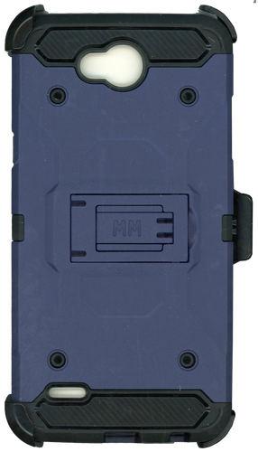 LG X power 2 MM Silo Rugged Case Dark Blue(Tempered Glass Included)