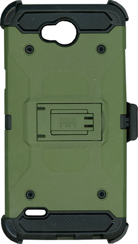 LG Xpower 2 MM Silo Rugged Case Army Green(Tempered Glass Included)
